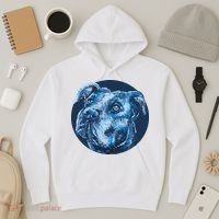 Blue Pitbull Dog Animal Portrait Cute Hoodie thumb 3
