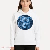Blue Pitbull Dog Animal Portrait Cute Hoodie thumb 5