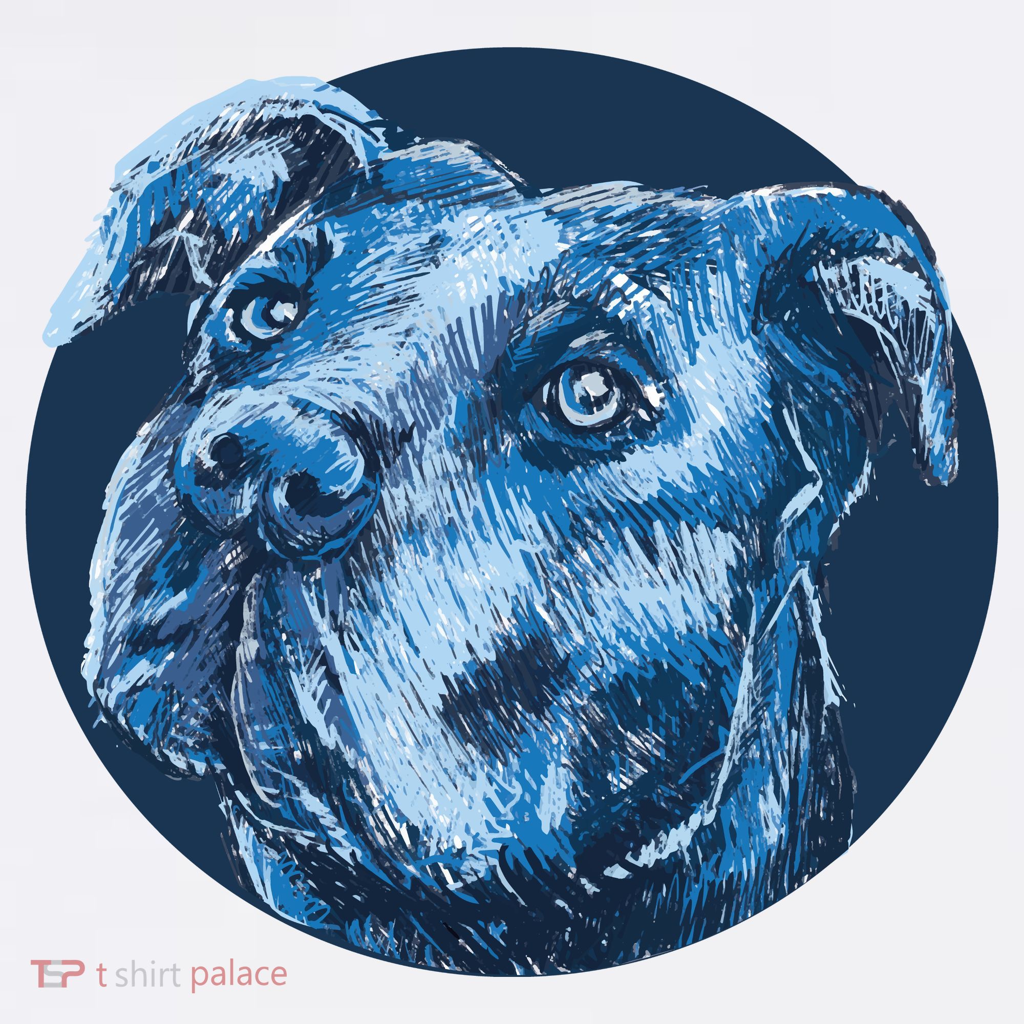 Blue Pitbull Dog Animal Portrait Cute Long Sleeve Shirt