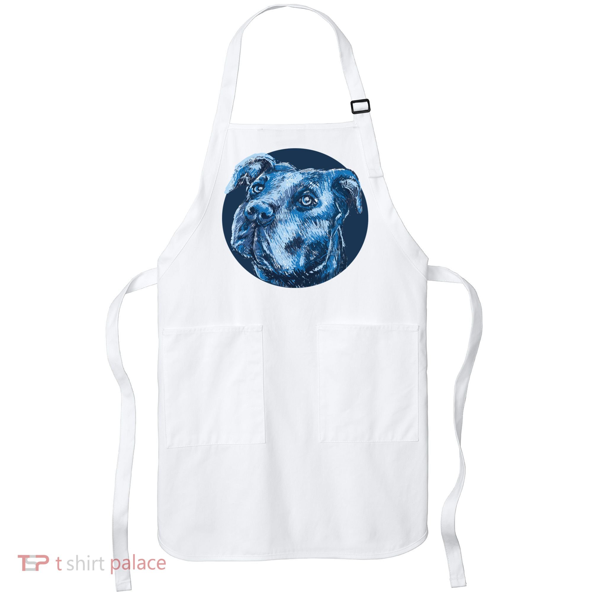 Blue Pitbull Dog Animal Portrait Cute Apron