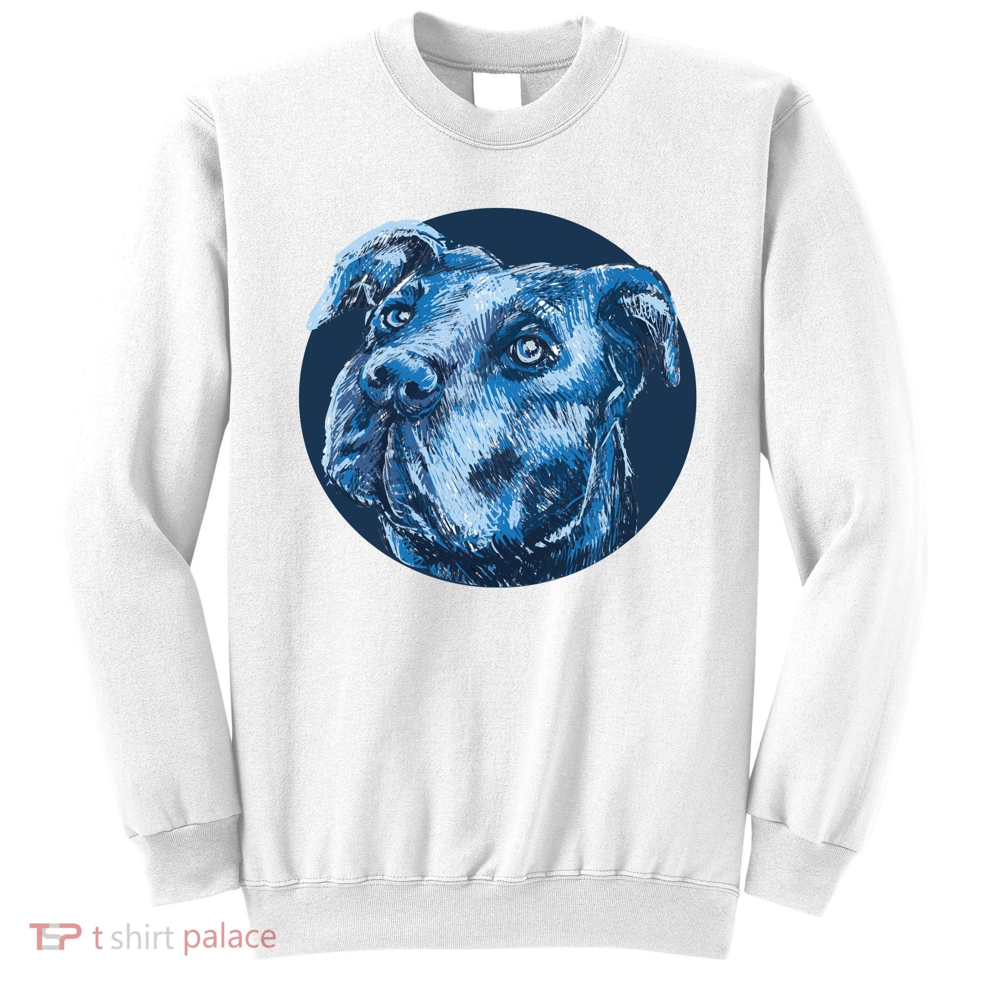 Blue Pitbull Dog Animal Portrait Cute Sweatshirt