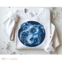Blue Pitbull Dog Animal Portrait Cute Sweatshirt thumb 2