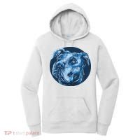 Blue Pitbull Dog Animal Portrait Cute Women's Hoodie thumb 0