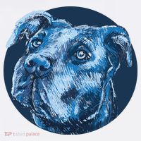 Blue Pitbull Dog Animal Portrait Cute Women's Hoodie thumb 2