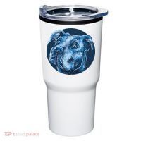 Blue Pitbull Dog Animal Portrait Cute Tumbler thumb 0