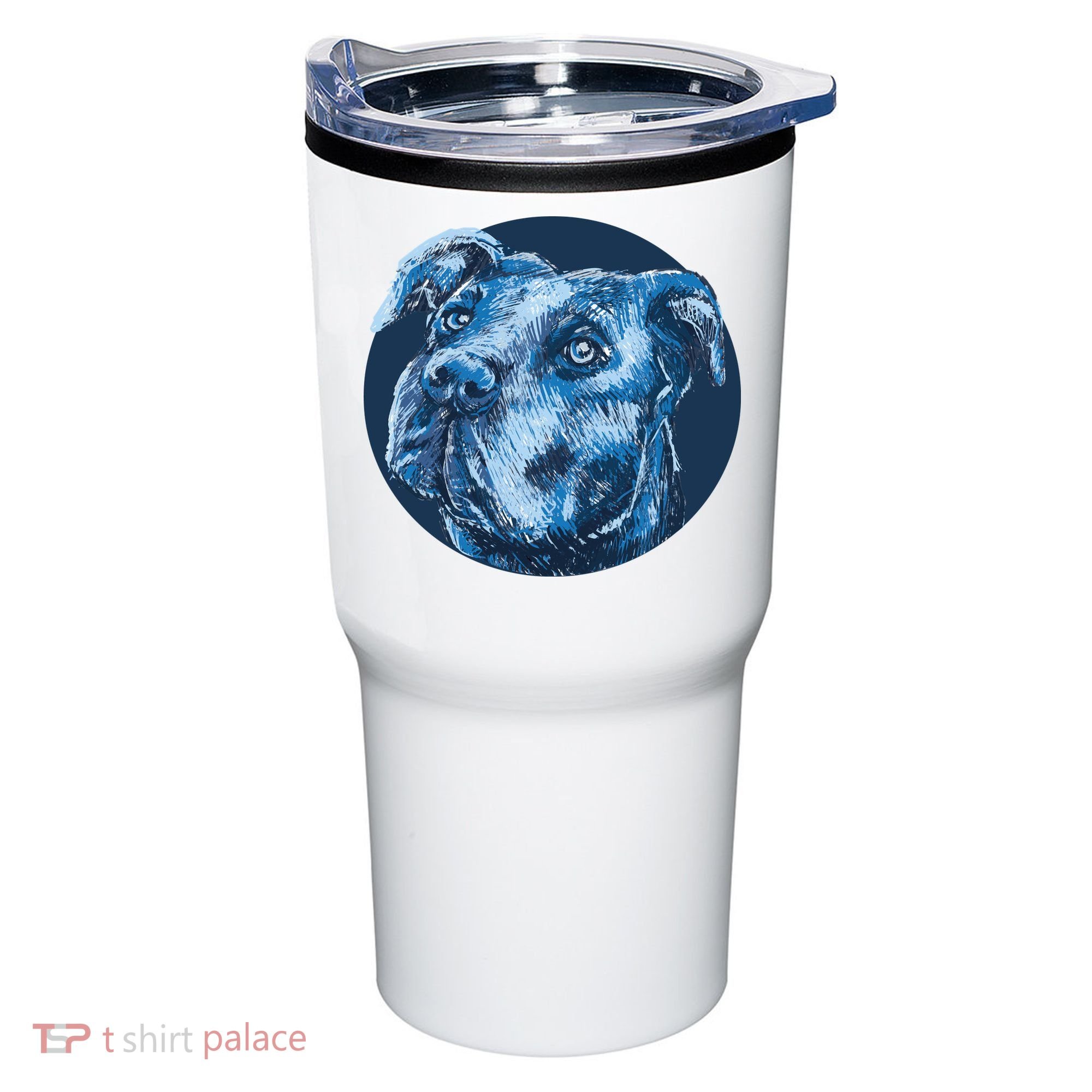 Blue Pitbull Dog Animal Portrait Cute Tumbler