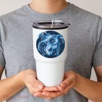 Blue Pitbull Dog Animal Portrait Cute Tumbler thumb 2