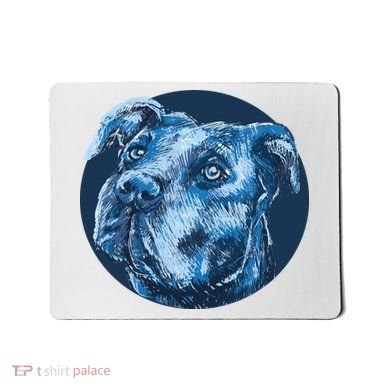 Blue Pitbull Dog Animal Portrait Cute Mousepad