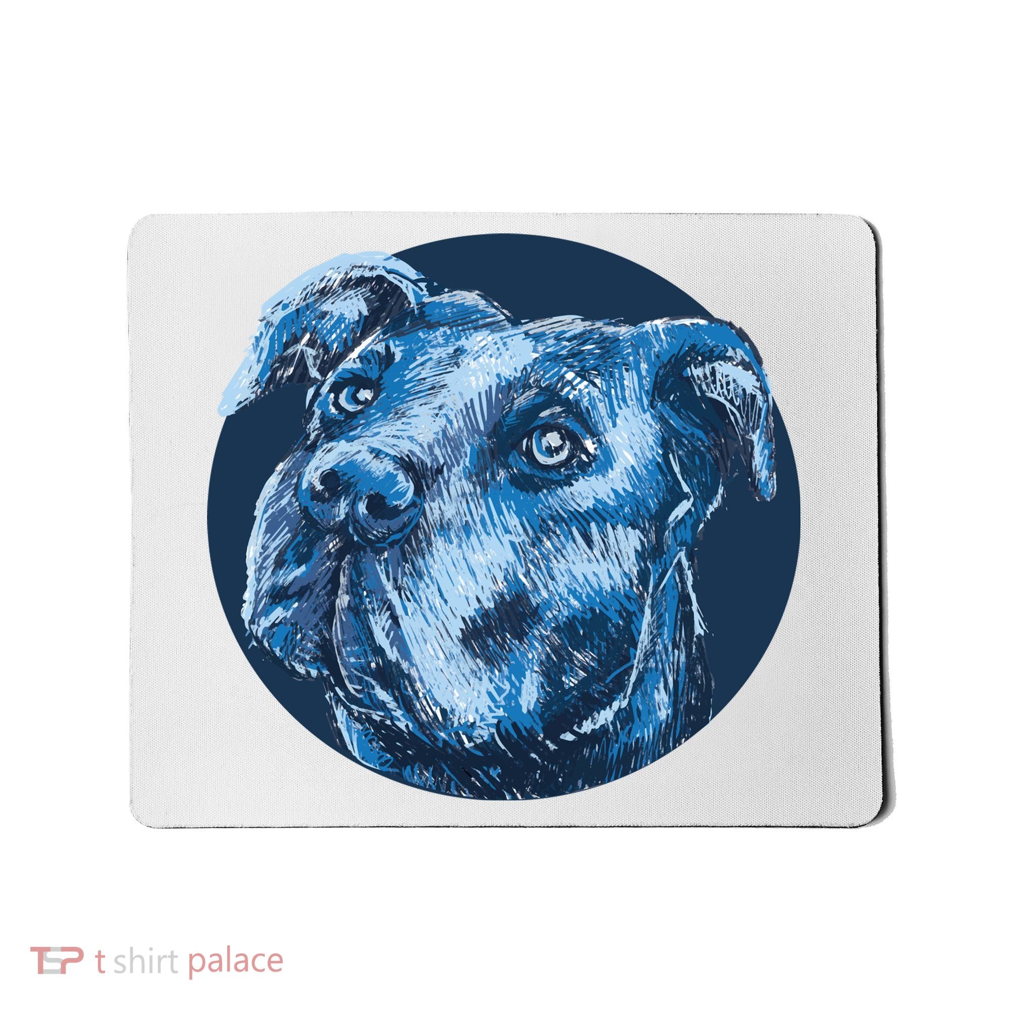 Blue Pitbull Dog Animal Portrait Cute Mousepad