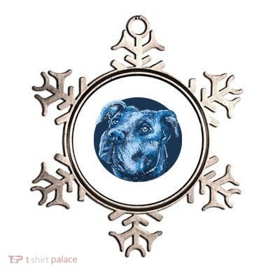 Blue Pitbull Dog Animal Portrait Cute Ornament