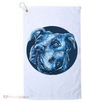 Blue Pitbull Dog Animal Portrait Cute Golf Towel thumb 0