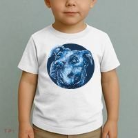 Blue Pitbull Dog Animal Portrait Cute Toddler T-Shirt thumb 2
