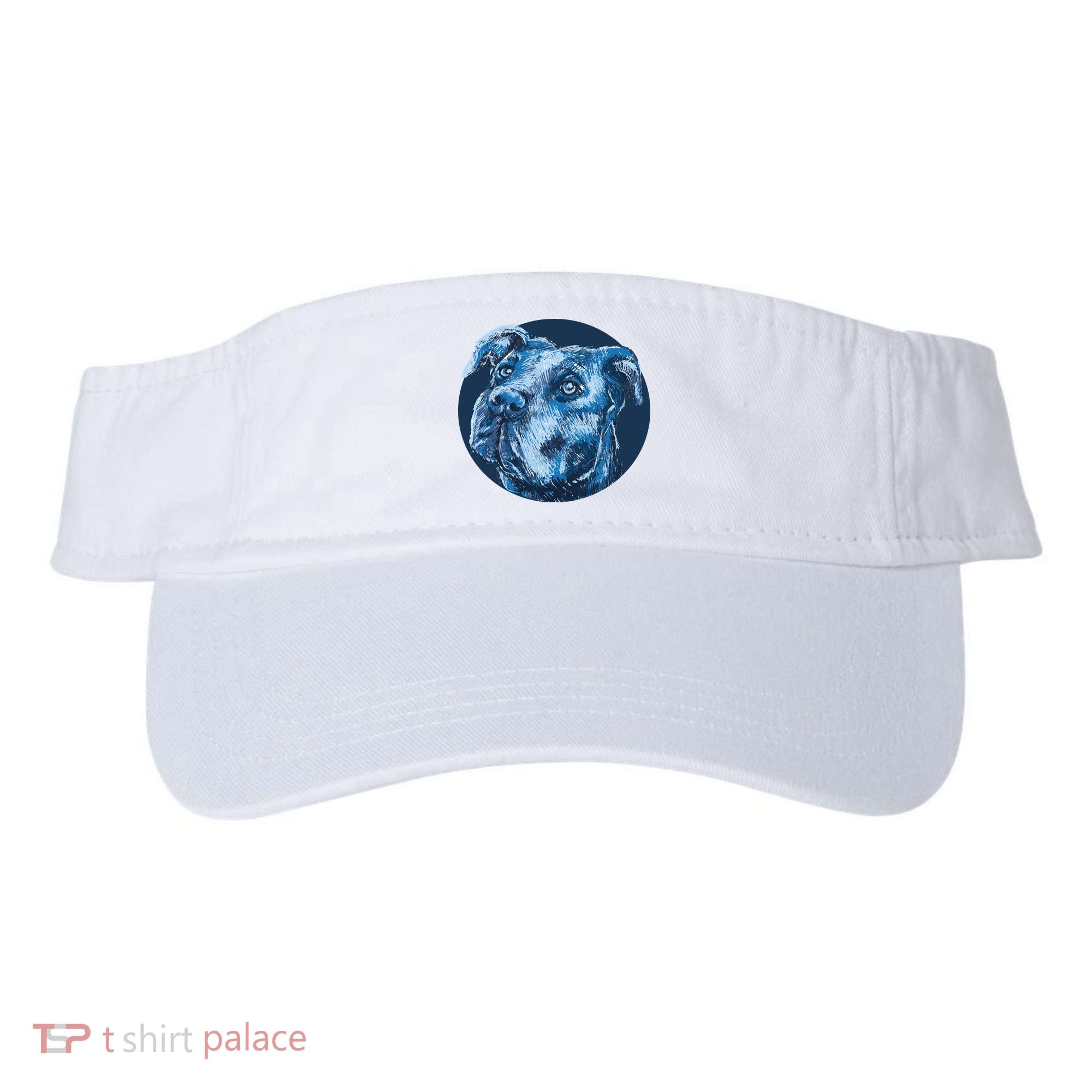 Blue Pitbull Dog Animal Portrait Cute Visor