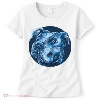 Blue Pitbull Dog Animal Portrait Cute Women's T-Shirt thumb 0