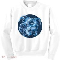 Blue Pitbull Dog Animal Portrait Cute Kids Sweatshirt thumb 0