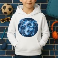 Blue Pitbull Dog Animal Portrait Cute Kids Hoodie thumb 2