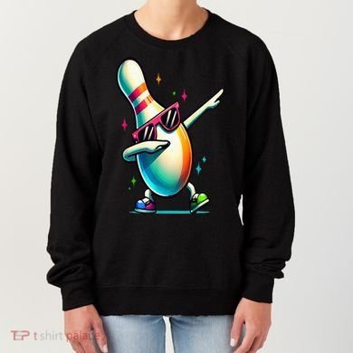 Bowling Pin Dabbing Sunglasses Bowler Player Women's Sweatshirt