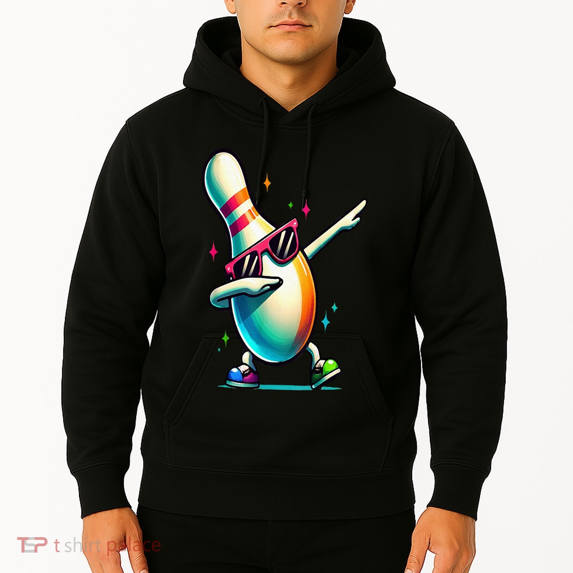 Bowling Pin Dabbing Sunglasses Bowler Player Hoodie