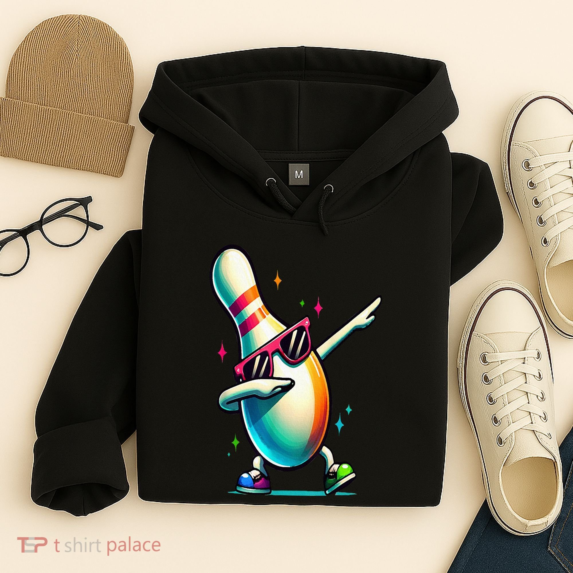 Bowling Pin Dabbing Sunglasses Bowler Player Hoodie