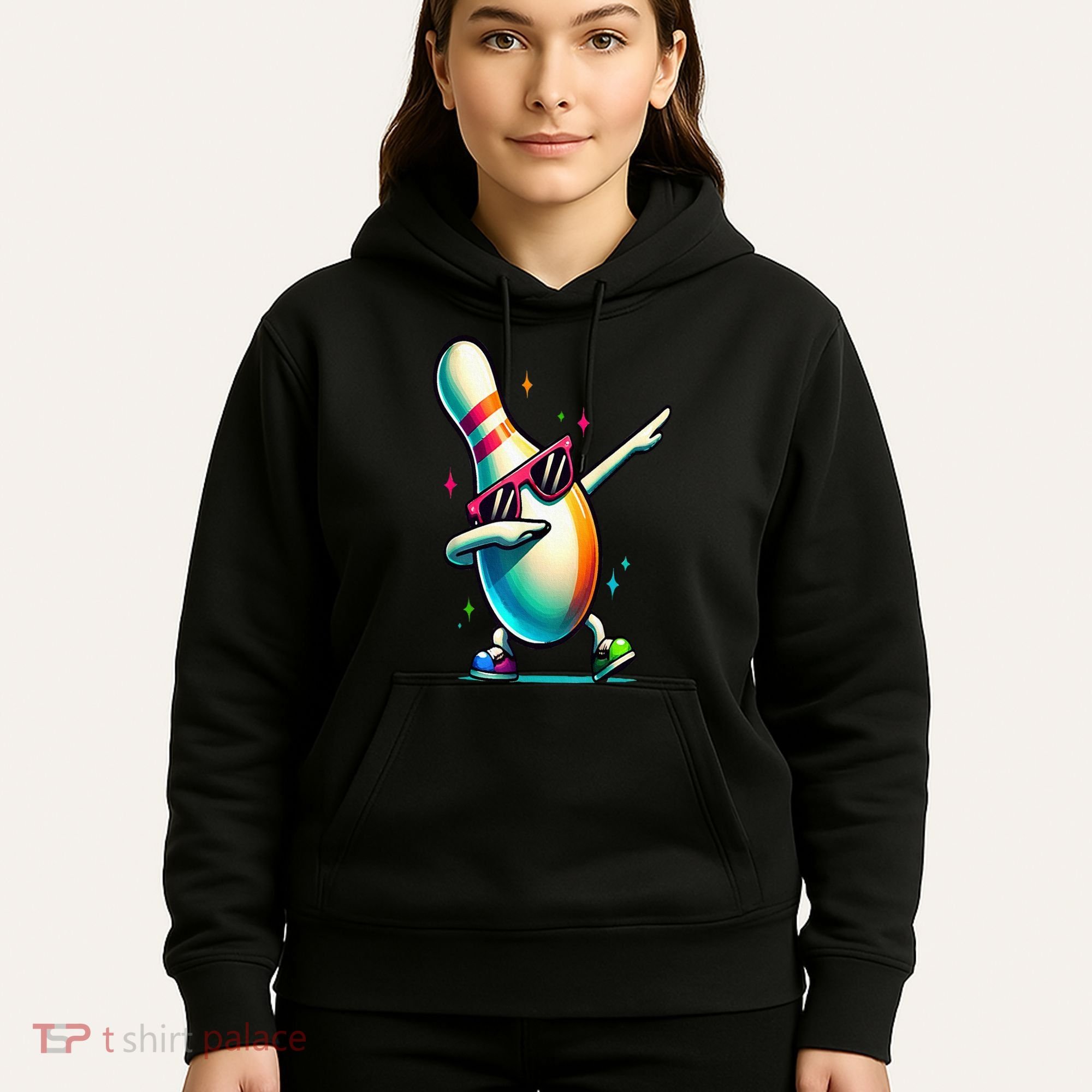 Bowling Pin Dabbing Sunglasses Bowler Player Hoodie