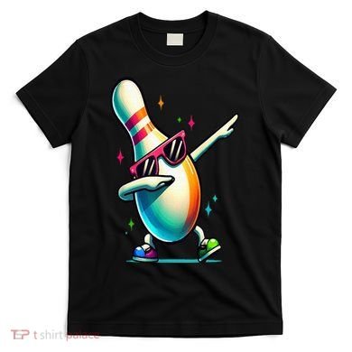 Bowling Pin Dabbing Sunglasses Bowler Player T-Shirt