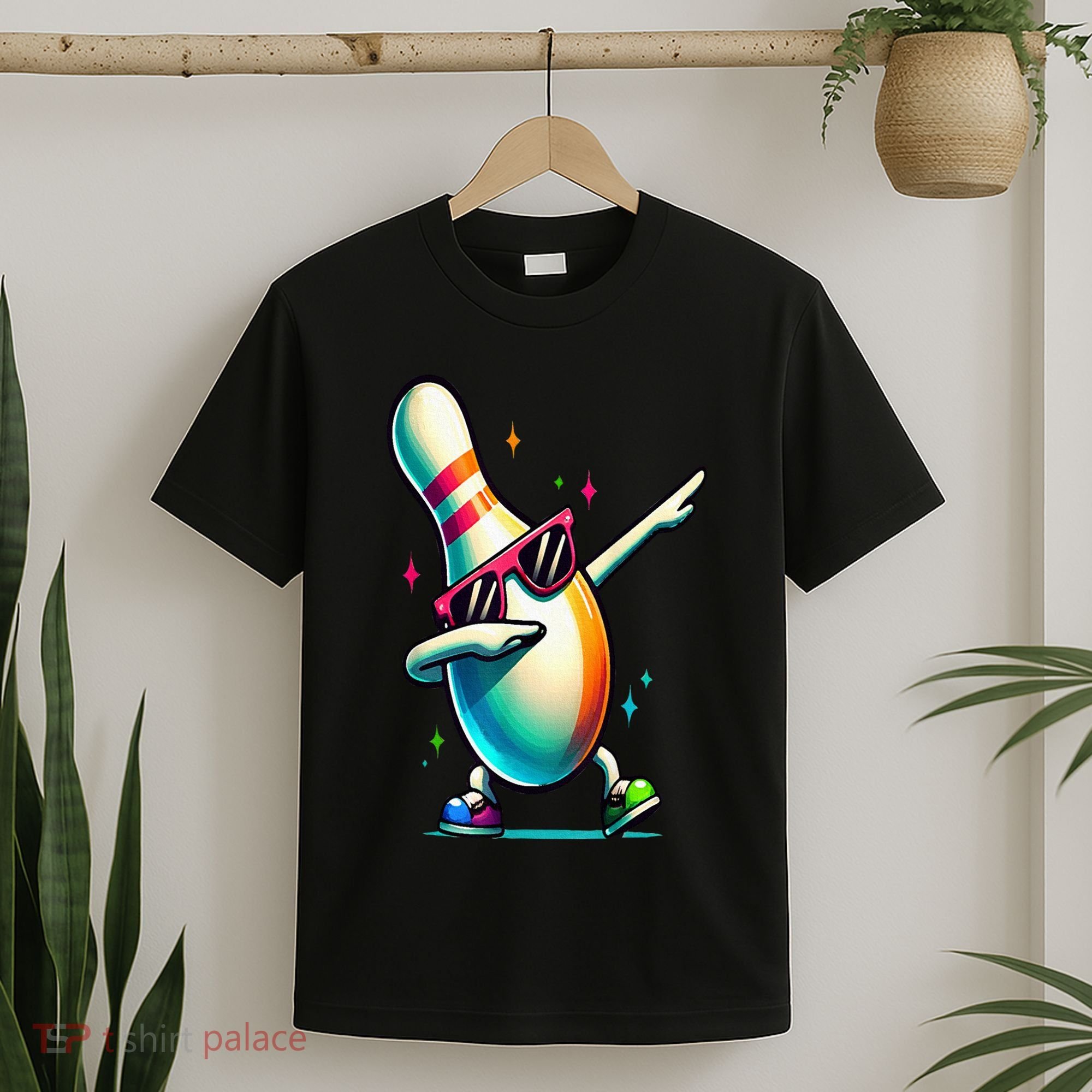 Bowling Pin Dabbing Sunglasses Bowler Player T-Shirt