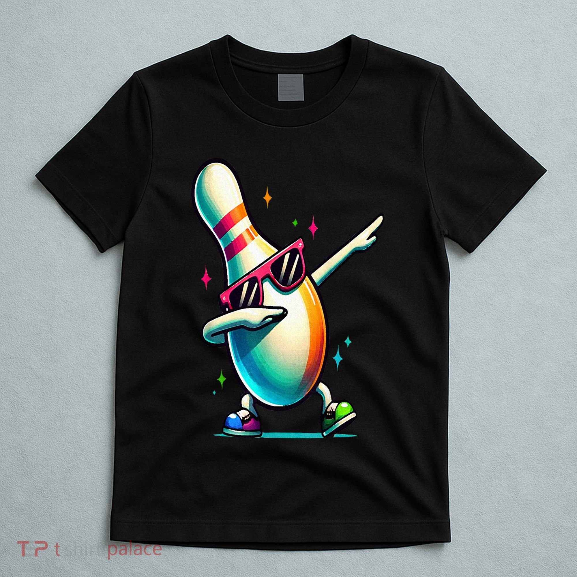 Bowling Pin Dabbing Sunglasses Bowler Player T-Shirt
