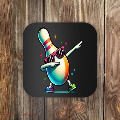 Bowling Pin Dabbing Sunglasses Bowler Player Coaster