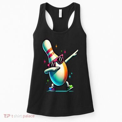 Bowling Pin Dabbing Sunglasses Bowler Player Women's Tank Top