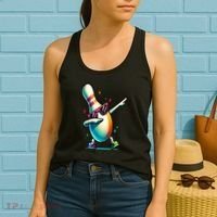 Bowling Pin Dabbing Sunglasses Bowler Player Women's Tank Top thumb 2