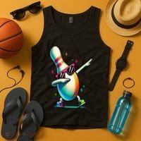 Bowling Pin Dabbing Sunglasses Bowler Player Tank Top thumb 4