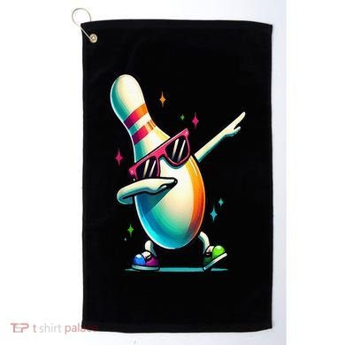 Bowling Pin Dabbing Sunglasses Bowler Player Golf Towel
