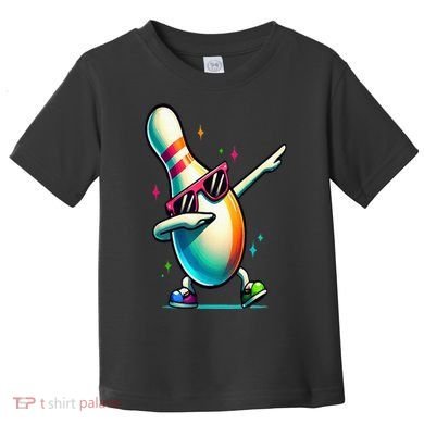 Bowling Pin Dabbing Sunglasses Bowler Player Toddler T-Shirt