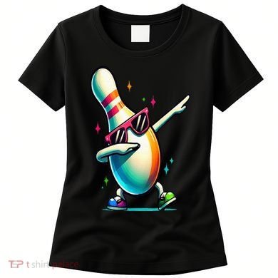 Bowling Pin Dabbing Sunglasses Bowler Player Women's T-Shirt