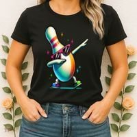 Bowling Pin Dabbing Sunglasses Bowler Player Women's T-Shirt thumb 2