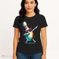 Bowling Pin Dabbing Sunglasses Bowler Player Women's T-Shirt thumb 4
