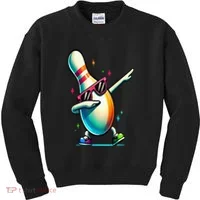 Bowling Pin Dabbing Sunglasses Bowler Player Kids Sweatshirt thumb 0