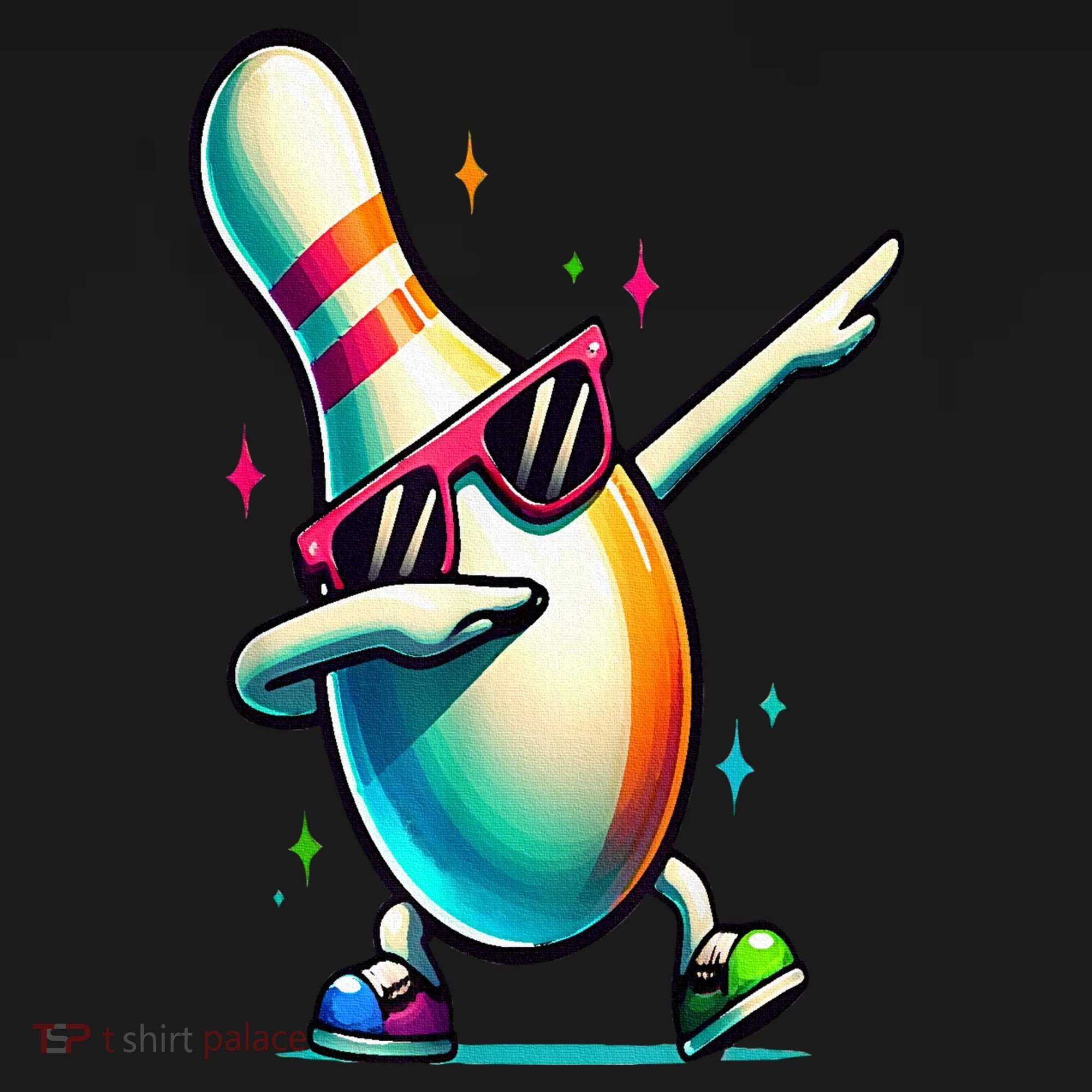 Bowling Pin Dabbing Sunglasses Bowler Player Kids Sweatshirt