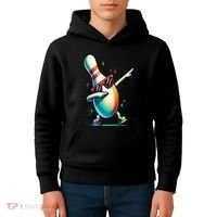 Bowling Pin Dabbing Sunglasses Bowler Player Kids Hoodie thumb 4