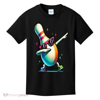 Bowling Pin Dabbing Sunglasses Bowler Player Kids T-Shirt
