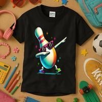 Bowling Pin Dabbing Sunglasses Bowler Player Kids T-Shirt thumb 3