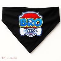 Bro Patrol Dog Funny Gift Birthday Party USA-Made Doggie Bandana thumb 0
