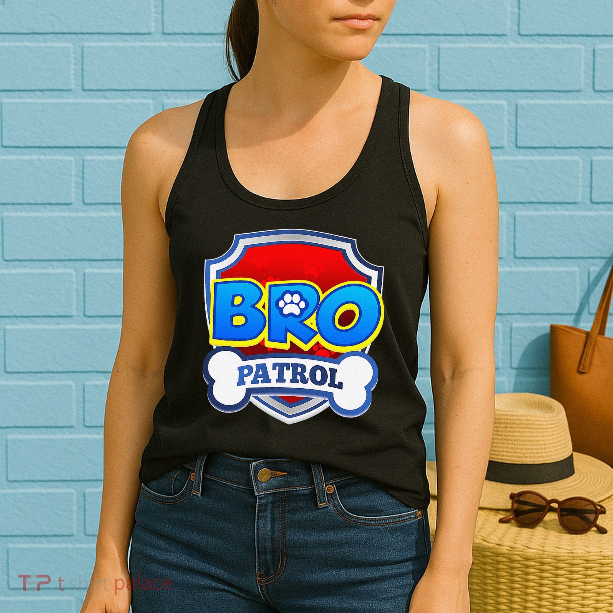 Bro Patrol Dog Funny Gift Birthday Party Women's Tank Top