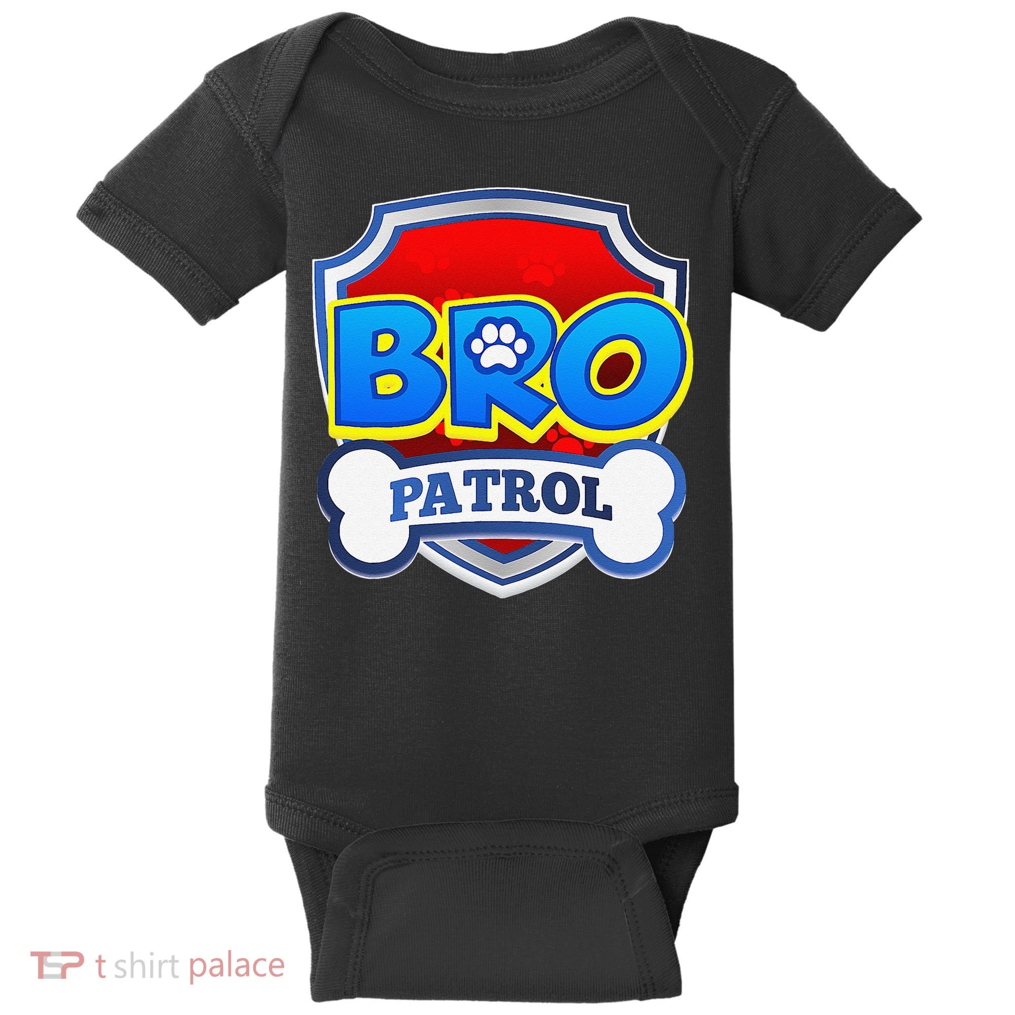 Bro Patrol Dog Funny Gift Birthday Party Baby Bodysuit