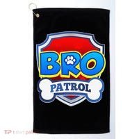 Bro Patrol Dog Funny Gift Birthday Party Golf Towel thumb 0