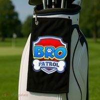 Bro Patrol Dog Funny Gift Birthday Party Golf Towel thumb 2