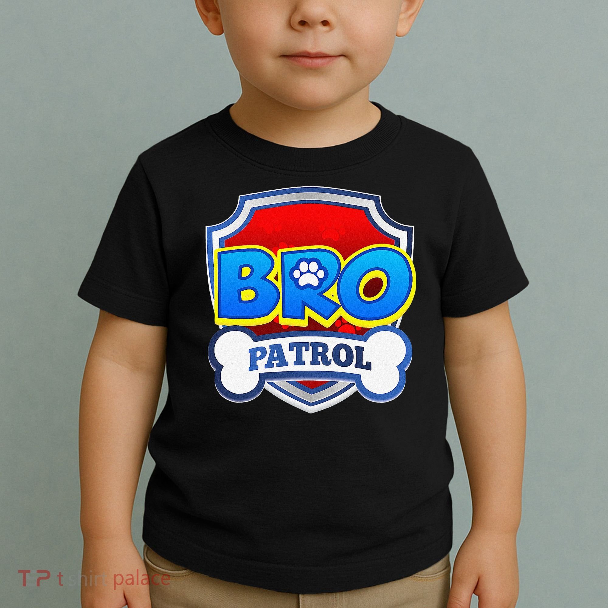 Bro Patrol Dog Funny Gift Birthday Party Toddler T-Shirt