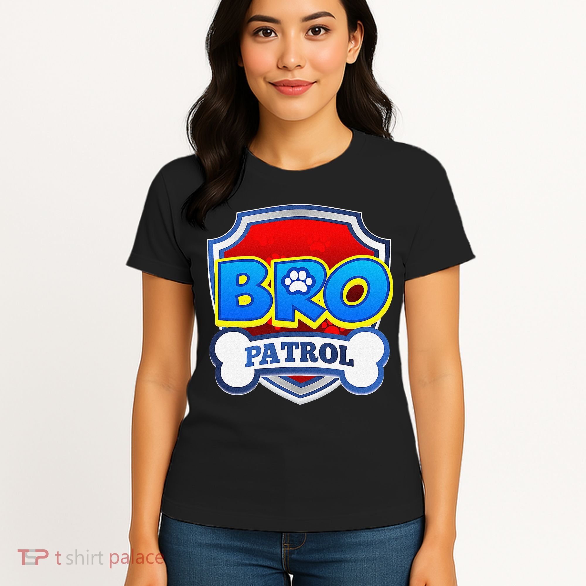 Bro Patrol Dog Funny Gift Birthday Party Women's T-Shirt