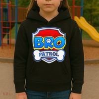 Bro Patrol Dog Funny Gift Birthday Party Kids Hoodie thumb 3
