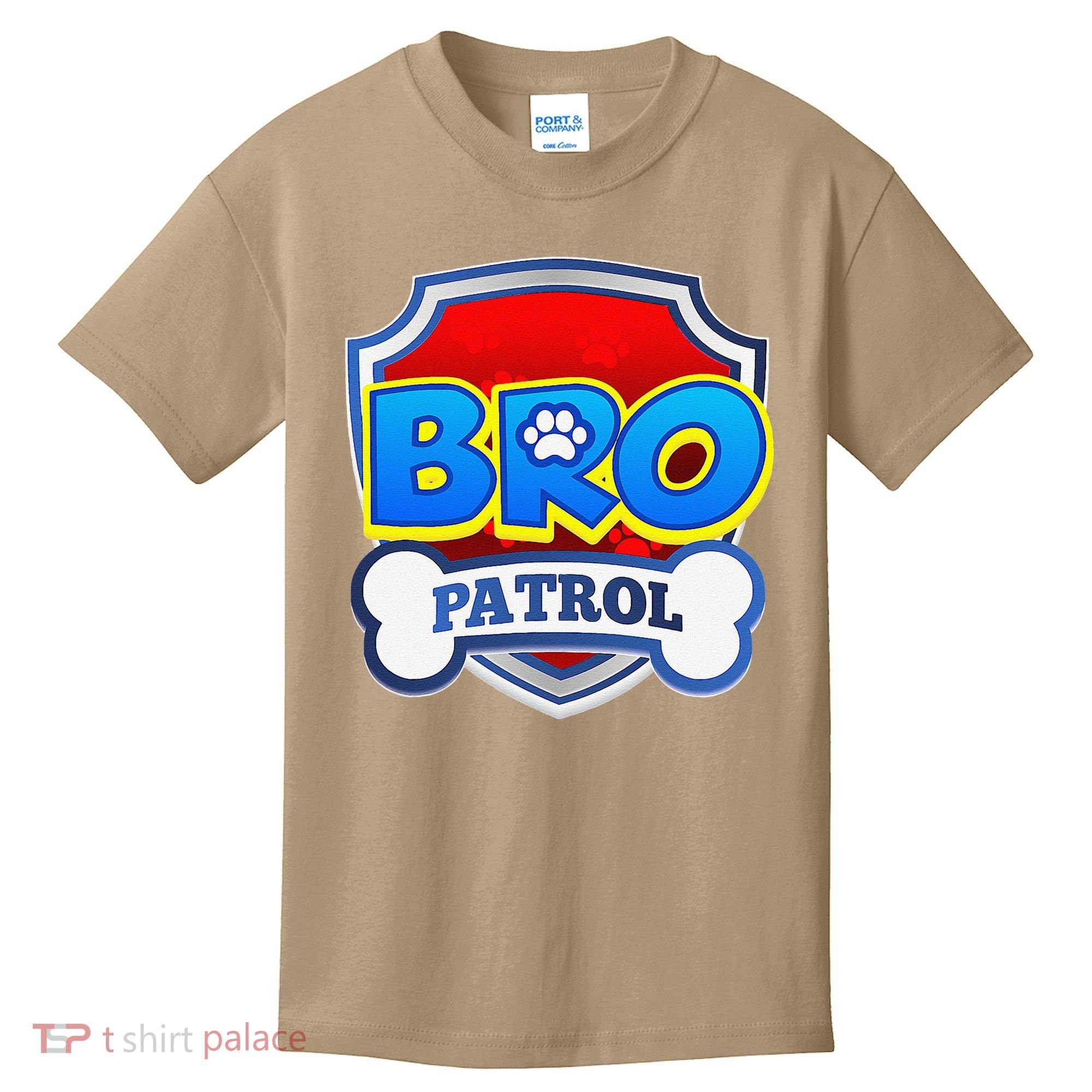Bro Patrol Dog Funny Gift Birthday Party Kids T-Shirt